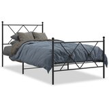 Metalni okvir kreveta uzglavlje i podnožje crni 90 x 200 cm | shoptok.hr