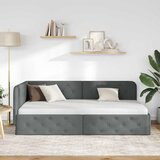  Kutni okvir kreveta Tamno siva 90 x 200 cm tkanina | shoptok.hr