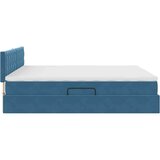  Krevet S LED lampica s pohranom Tamno plava 160 x 200 cm Baršun | shoptok.hr