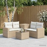  Set sofe 6 kom. Bež i krem bijela Poli Rattan i čelik | shoptok.hr
