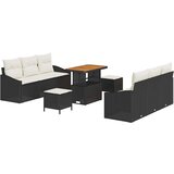  9-delni set vrtnice s blazinami iz črnega poli ratana | Shoptok.si