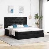 vidaXL Okvir kreveta s madracima crni 160x200cm od tkanine | shoptok.hr