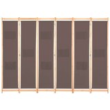 vidaXL Sobna pregrada sa 6 panela od tkanine 240 x 170 x 4 cm smeđa | shoptok.hr