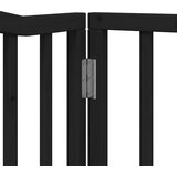  Vrata za pse s vratašcima 8 panela sklopiva 640 cm drvo topole Crna 80 x 90 x 2 cm | Shoptok.si
