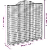  Lučne gabionske košare 4 kom 200x30x200/220cm pocinčano željezo | shoptok.hr