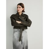 Reserved biker jakna iz umetnega usnja - rjava | Shoptok.si