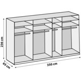 Modern Living Omara Z Drsnimi Vrati Level 36 D, Bela, Barva Hrasta | Shoptok.si
