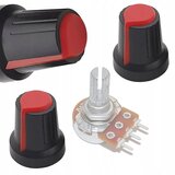 Rosfix 2x Gumb potenciometra, os 6mm Rdeča 15x17mm, (21656698) | Shoptok.si