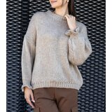 Gemre Light beige asymmetrical oversized sweater Castia | Shoptok.si