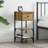 vidaXL Nočna omarica umetni hrast 34x36x70 cm inženirski les | Shoptok.si