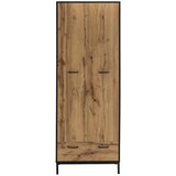 Støraa Črna garderobna omara v hrastovem dekorju 65x180 cm Rocco – | Shoptok.si