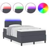 Box vzmetnica s podstavkom z vzmetnico in LED temno siva mala dvojna korduro tkanina, (22083324) | Shoptok.si