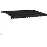 vidaXL tenda na ručno uvlačenje s LED svjetlima 450 x 350 cm antracit | shoptok.hr