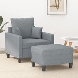 vidaXL Fotelja s tabureom svjetlosiva 60 cm od tkanine Cijene