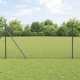 vidaXL šestkotna ograja siva 1.4x10 m jeklo | Shoptok.si