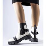 Gemre White ankle boots on a chunky sole Fontarine | Shoptok.si