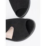 GOODIN Black openwork flat sandals | Shoptok.si