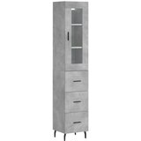 Maison Chic Visoka omara - Komoda - Predalnik betonsko siva 34,5x34x180 cm inženirski les, (21721733) | Shoptok.si