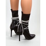 Resti Women's stiletto ankle boots with rhinestone straps Glamese | ePonuda.com