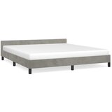 The Living Store Posteljni okvir z vzglavjem svetlo siv 180x200 cm žamet - Posteljni Okvir Z Vzglavjem, (21491064) | Shoptok.si