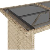  Vrtni stol sa staklenom pločom bež 110x68x70 cm poliratan | shoptok.hr