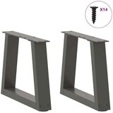  Noge jedilne mize V-oblika 2 kosa Antracit 40x(30-31,3)cm Jeklo | Shoptok.si