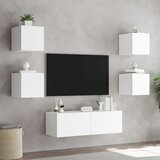  5-dijelni zidni TV ormarići s LED svjetlima bijeli | Eponuda.com