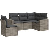Maison Chic Seti vrtnega pohištva - Vrtna garnitura - Vrtni pohištvo set 5-delna z blazinami siv poli ratan, (21814146) | Shoptok.si