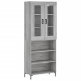 vidaXL Visoka komoda siva sonoma 69,5x34x180 cm inženirski les, (20806066) | Shoptok.si