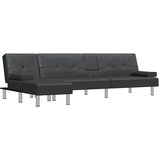 Maison Chic Raztegljiv kavč - Raztegljivi divan L oblike črn 255x140x70 cm umetno usnje, (21729320) | Shoptok.si