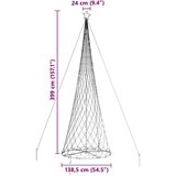vidaXL LED božično drevesce Hladno bela 138.5 x 138.5 x 399 cm Kovina | Shoptok.si