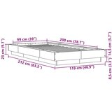 vidaXL Okvir za krevet boja hrasta 100x200 cm od konstruiranog drva | shoptok.hr