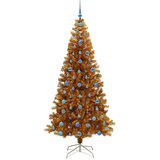 vidaXL Božično drevo med 300 LED z stojalom Zlata 210 cm PET | Shoptok.si