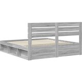  Konstrukcija postelje z vzglavjem Siva Sonoma 200 x 200 cm, (5000103299) | Shoptok.si