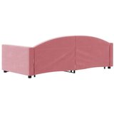 vidaXL Izvlečna dnevna postelja roza 90x200 cm žamet | Shoptok.si