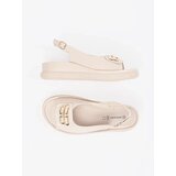 GOODIN Flat sandals beige with decoration | Shoptok.si