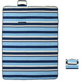  Deka za piknik sklopiva plava bijela pruga 200x150cm baršunasta | shoptok.hr