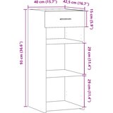  Komoda smeđa boja hrasta 40 x 42,5 x 93 cm konstruirano drvo | Eponuda.com
