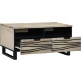 vidaXL Klubska miza s predalom s shranjevanjem Bela, Črna 80 x 50 x 40 cm | Shoptok.si