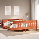  Knjižna postelja brez vzmetnice vošč. rjava 180x200 cm borovina, (21607759) | Shoptok.si