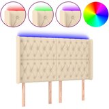  LED uzglavlje krem 163 x 16 x 118/128 cm od tkanine | shoptok.hr