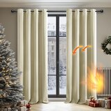 DECONOVO set 2 zatemnitvenih termo bež zaves - 160 × 132 cm | Shoptok.si