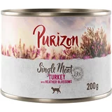 Purizon Single Meat 12 x 200 g - Puran s cvetovi rese