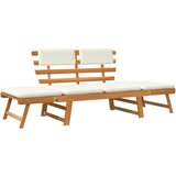vidaXL Vrtna klop z blazinami 2 v 1 190 cm trden akacijev les | Shoptok.si