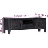 omarica iz trdnega mangovega lesa 118x30x40 cm črna | Shoptok.si