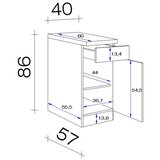 Lesnina-XXXL omarica milano, antracit, hrast, š. 40 | Shoptok.si