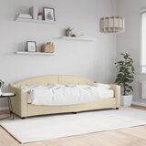  Dnevni krevet s madracem krem 80 x 200 cm od tkanine | shoptok.hr