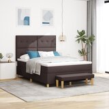 vidaXL Oblazinjen box spring z vzmetnico in klopjo temno rjave barve 140x190 cm iz blaga, (22049202) | Shoptok.si