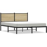 Maison Chic Kovinski Posteljni okvir - Dvoposteljna postelja - Zakonska postelja brez vzmetnice sonoma hrast 150x200 cm, (21694316) Cene