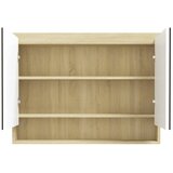  Kupaonski ormarić s ogledalom 80 x 15 x 60 cm MDF bijeli/hrast | shoptok.hr